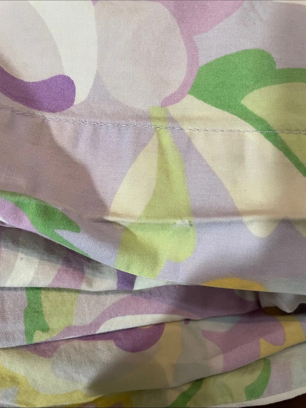 Pottery Barn Kids Lavender Floral 100%Cotton Duvet with Yellow and Green Accents